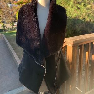 Faux fur suede vest